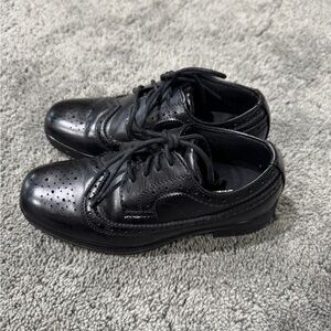 Deer Stags Kids Black Leather Brogue Shoes